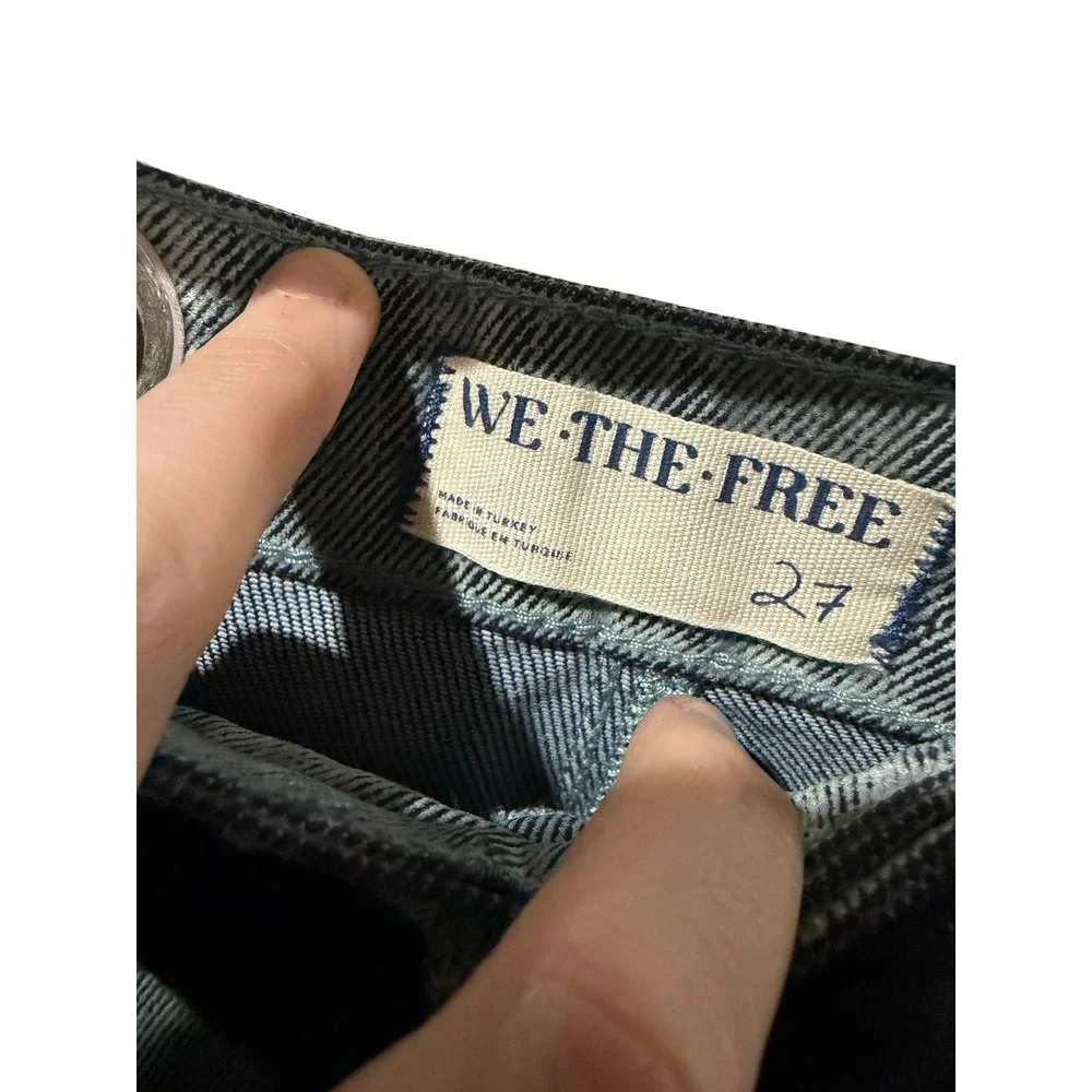 We The Free Free People velvet Moxie Grommet Rope Jeans Size 27 Blue Grey - Picture 3 of 7